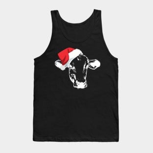 Cow Reindeer Hat Santa Funny Cow Christmas Tank Top